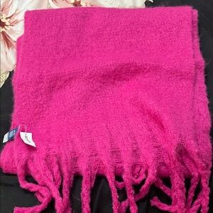 Old Navy Vibrant Pink Fringed Scarf
